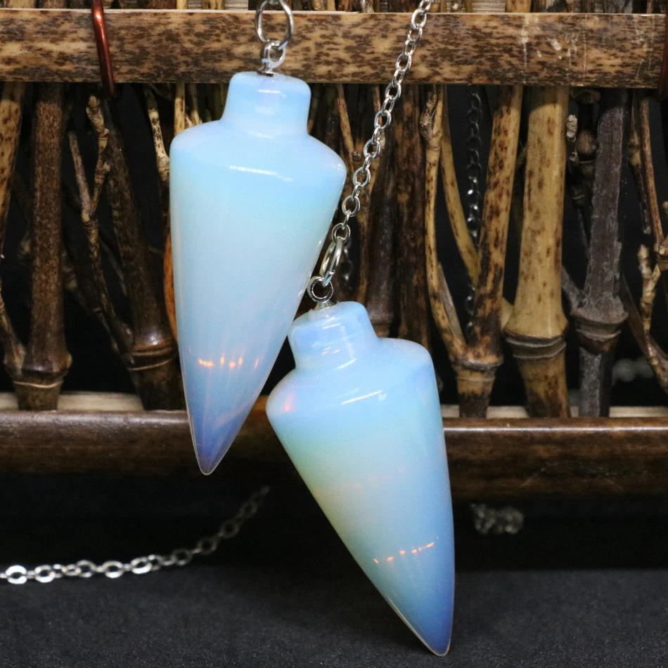 New arrival white opal moonstone waterdrop pendants pendulum opalite chakra healing reiki beads fashion jewelry 18*40mm B1841