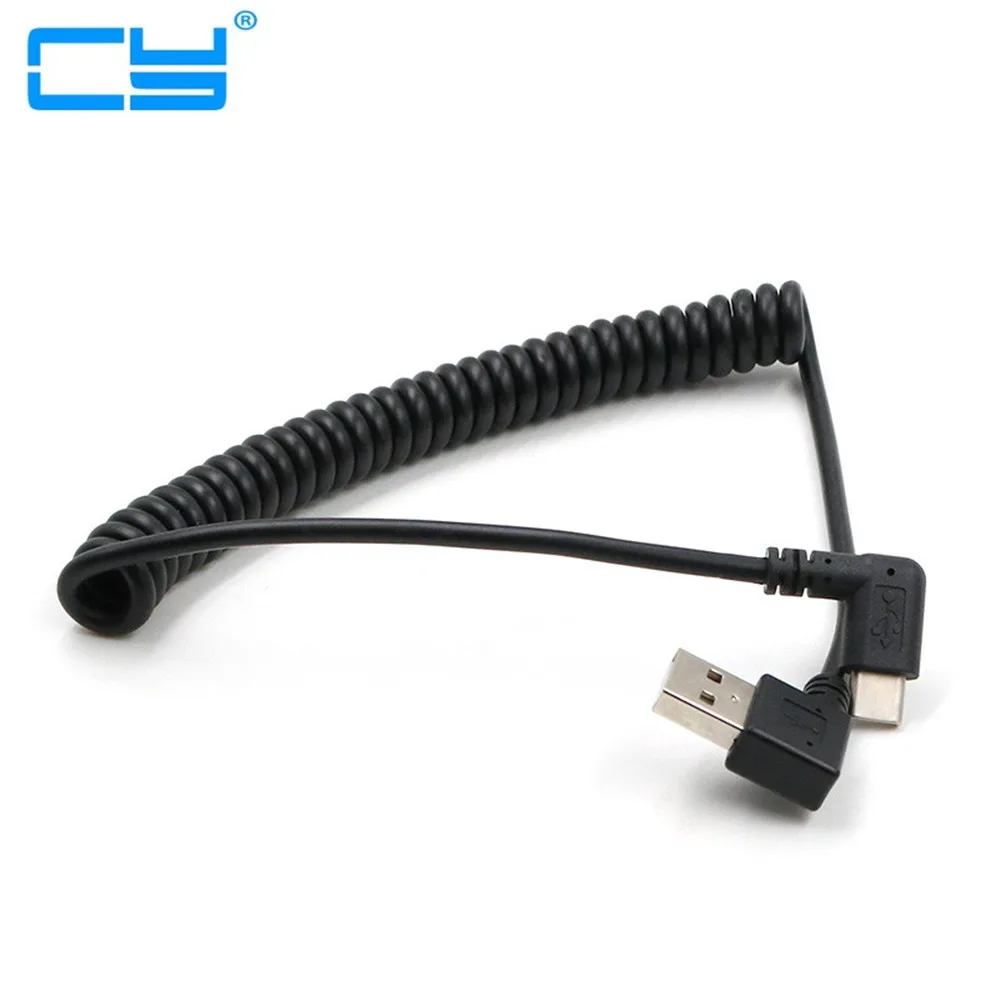 USB male to 3.1 Type-C 90 degree side elbow on the A male left elbow data charging cable can be inserted forward and backward