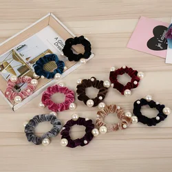 New Women arrival Velvet pearl Elastic Hair Ropes Scrunchies Girls' No Crease Hair Ties Women Hair Accessories