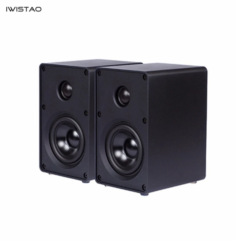 

IWISTAO HIFI 2 Ways 3 Inch Speaker Whole Aluminum 1 Pair Bookshelf Computer Speaker 40W 60HZ-20KHZ Black/White