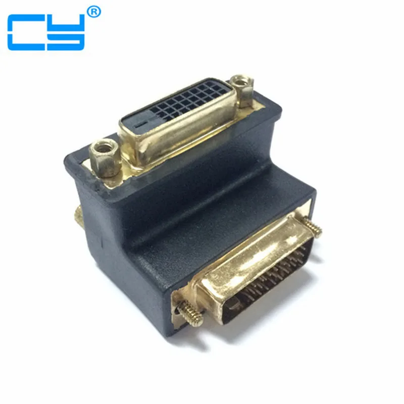 High Quality DVI 24+1 Male to DVI-D Female 90 degree right angled Video Converter Adapter