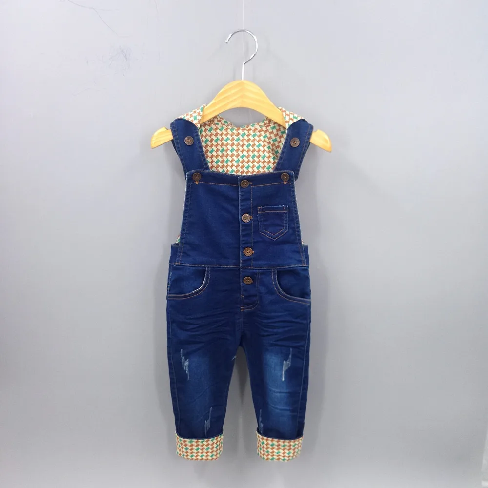 3-4T Top Quality 100% Cotton Soft Baby Overalls Infant Long Pants Overalls Hooded Cute Girls Boys Jeans Jumpsuit Rompers Toddler