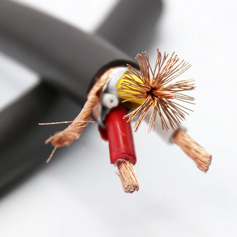 Viborg  Pcs VP1606 Pure Copper 5N OFC 6mm Square Each Conductor AC Power Cable for Hifi Audio Cable