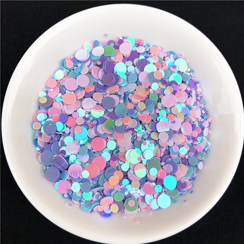 20g Multi Size 1mm 2mm 3mm 4mm dot Nail Sequins Flat Round Sequin Nail Beauty Stickers Lady Girls manicure Glitter Paillettes