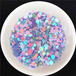 20g çok boyutu 1mm 2mm 3mm 4mm nokta tırnak pul düz yuvarlak pullu tırnak güzellik çıkartmalar Lady kızlar manikür Glitter Paillettes