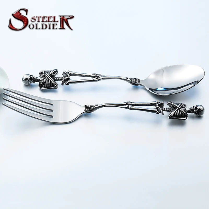 steel soldier fork and spoon amazing art work stainless steel high quality unique fashion handcraft