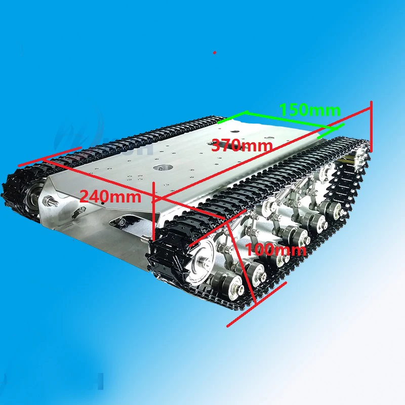 Metal Stainless Steel Shock Absoption Robot Tank Car Chassis Big Load Tracked Damping Crawler With Track/Pedrail For Arduino