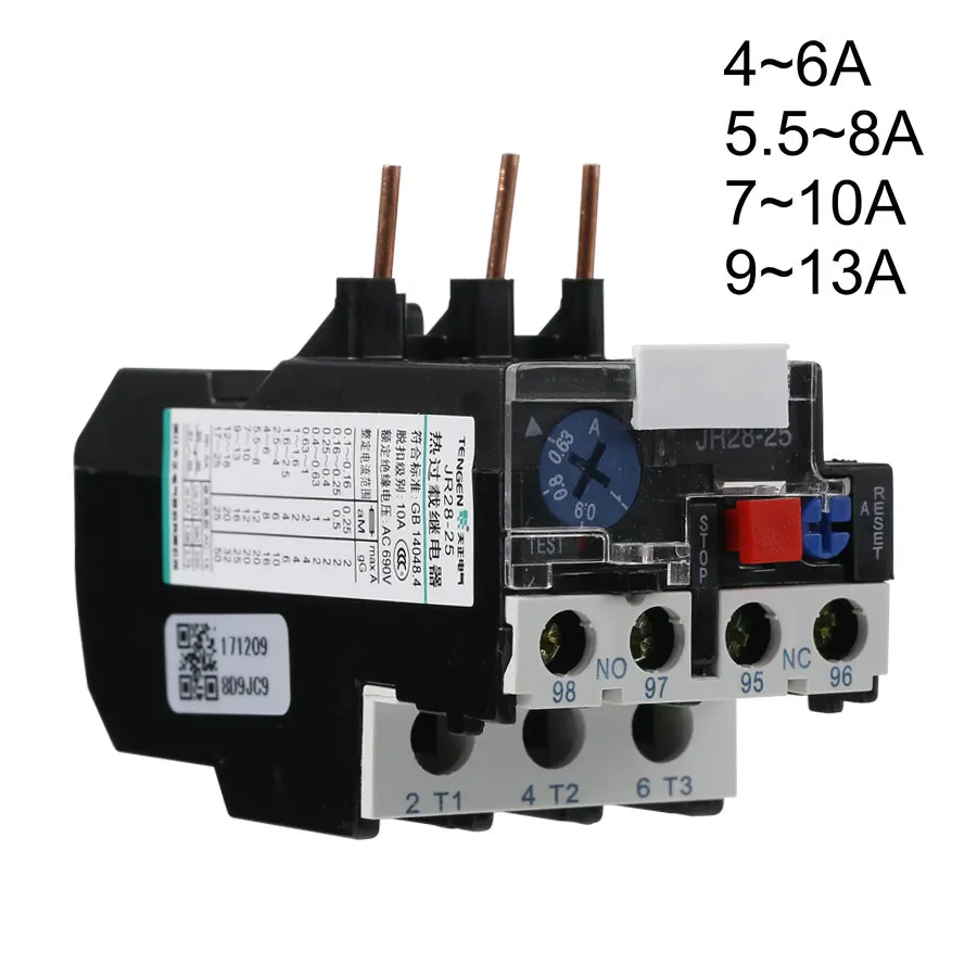 3P JR28-25 LR2 D13 6A 8A 10A 13A 1NO 1NC Electric Protection Thermal Overload Relay