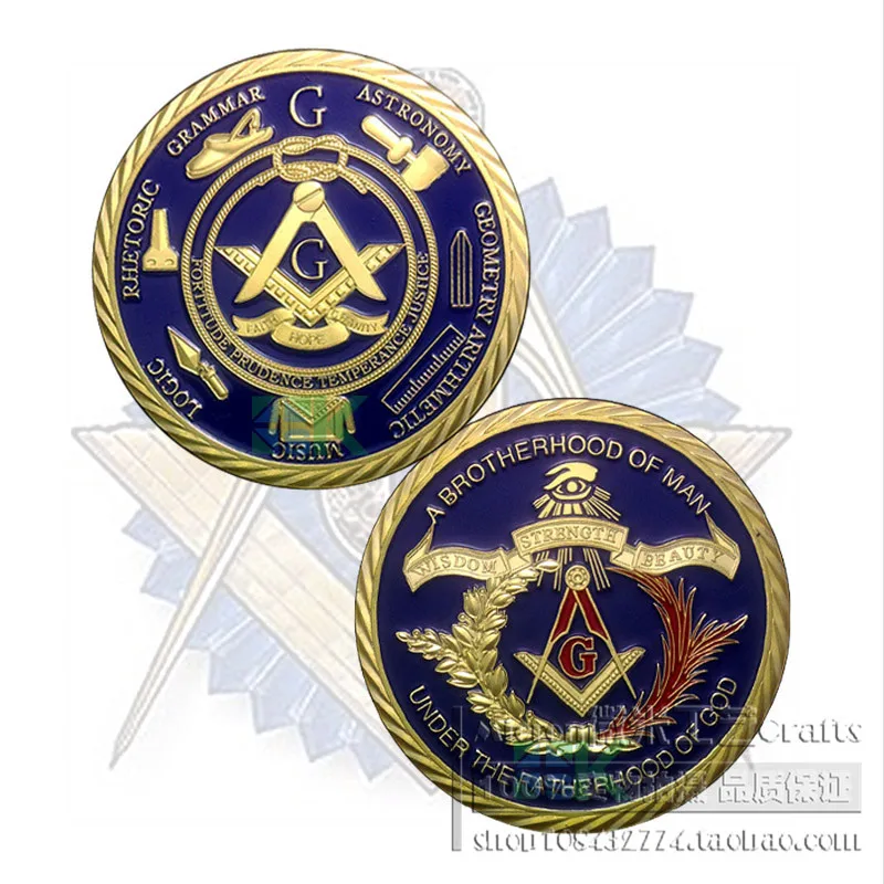 Masonic coins Commemorative Medal souvenir Gold plated mason freemason