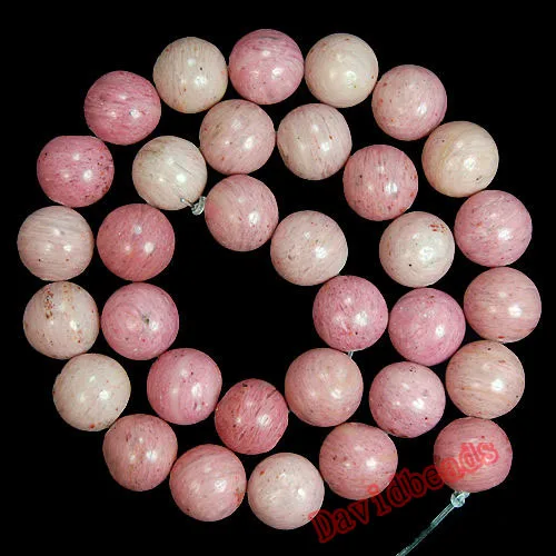 Natural Red Rhodonite Round stone Beads 15.5