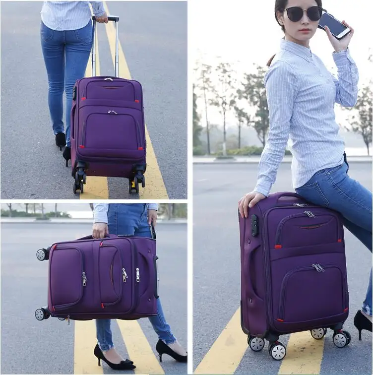 Travel  Rolling Luggage Bag On Wheel Business Travel Luggage Suitcase Oxford Spinner suitcase Wheeled trolley bags for men