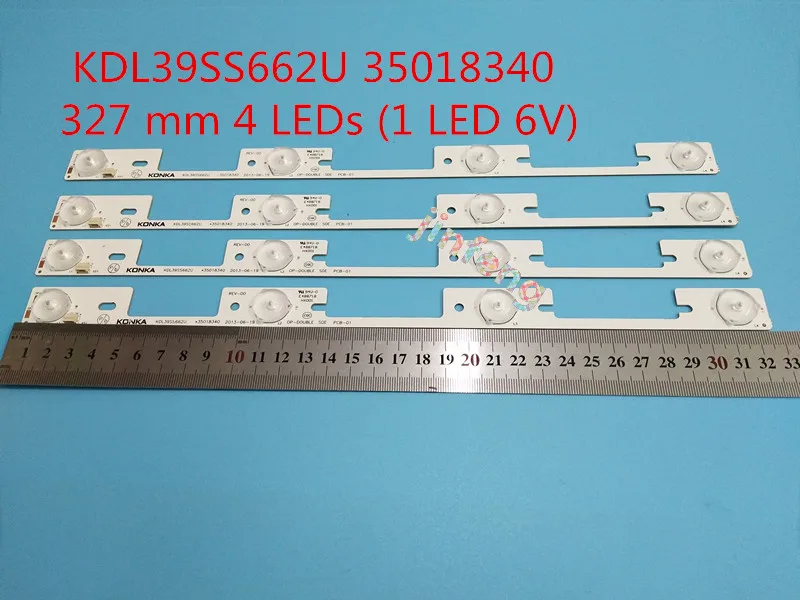 New original 10pcs LED backlight bar for KONKA KDL39SS662U 35018339 327mm 4 LEDs( 1 LED 6V)