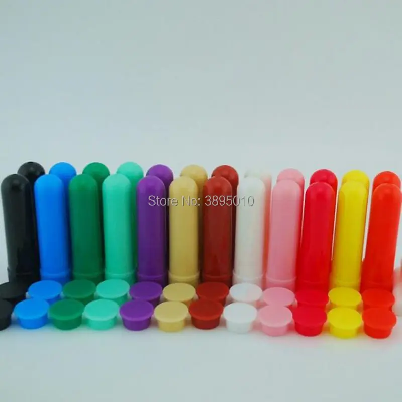

Colored Plastic Blank Nasal Aromatherapy Inhalers Tubes Sticks With Wicks For Essential Oil Nose Nasal Container F591