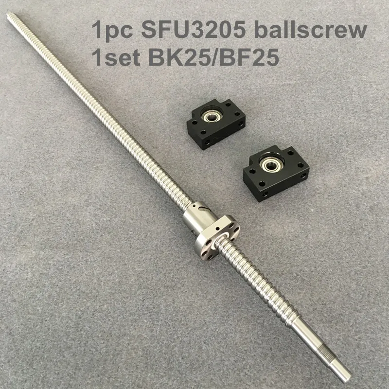 

Ballscrew set SFU3205 650 700 750 800 850 900 1000 mm with end machined+ 3205 Ballnut + BK/BF25 End support for cnc parts