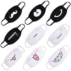 9PCS Unisex Cute Cartoon Viso Maschera Divertente Denti Modello Anti-batterico Polvere Inverno Bocca Maschera Emotiction Masque Kpop maschere