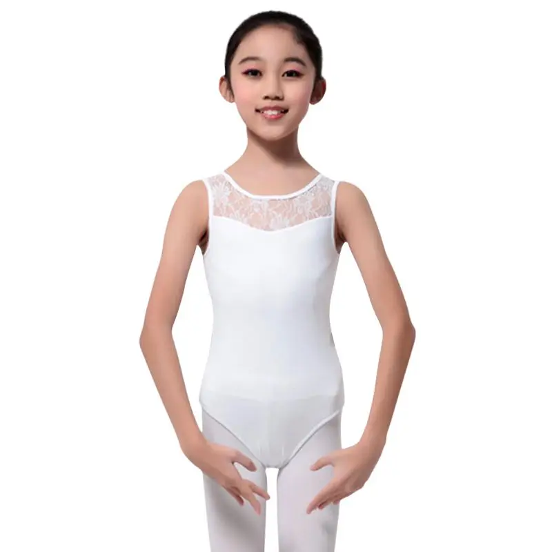 EFINNY Cotton Lycra Lace Black Tank Dance Leotard with Open Back Girls Ballet Dancewear Ladies Costume Bodysuit