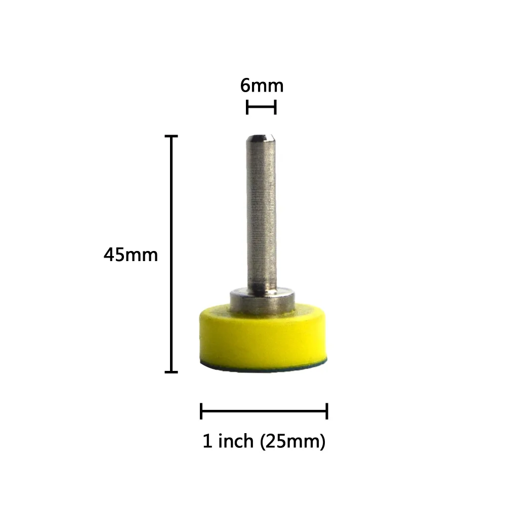 1 Inch (25mm) 6mm Mounted Shank PSA Vinyl Back-up Sanding Pad for Self-adhesive Abrasive Sandpaper for Small Area Polishing