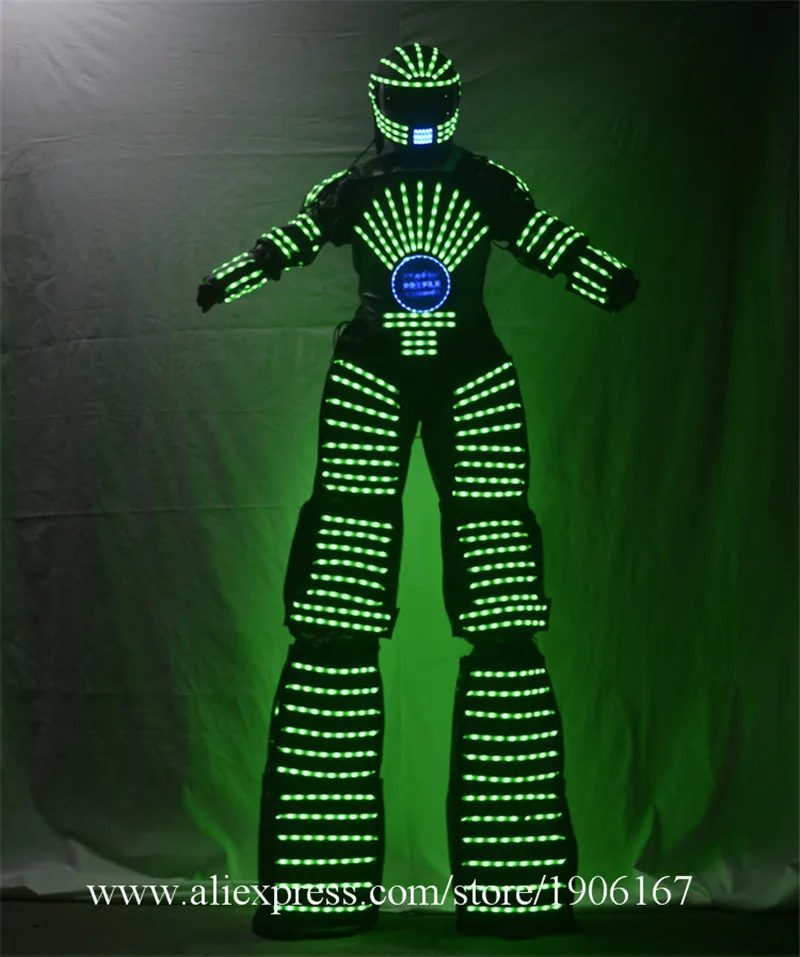 Stilts Walker RGB LED Lights Dancer Costume Colorful Led  Robot Men Suit Performance Electronic Music Festival DJ Show Clothes