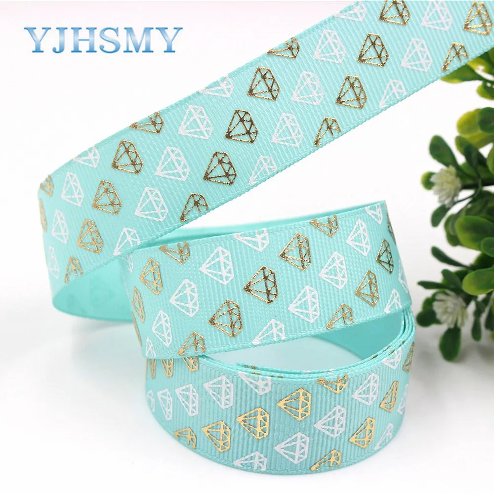 YJHSMYG D-171024-587,22 mm 5 Yards Bronzing Ribbons Thermal transfer Printed grosgrain,Wedding Accessories,DIY handmade material