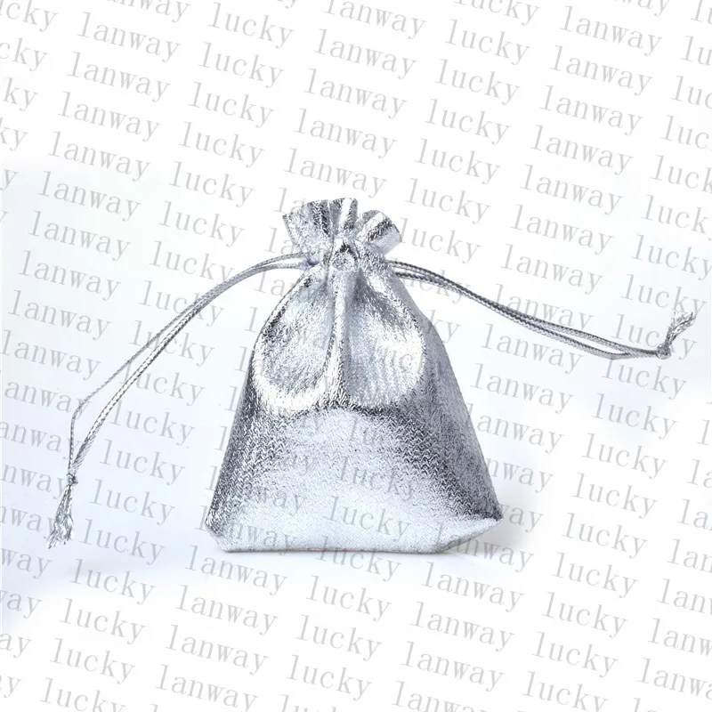 100Pcs New Adjustable Jewelry Packing Silver/Gold Colors Drawstring Velvet Bag 5x7cm,7x9cm,9x12cm,Wedding Gift Bags & Pouches