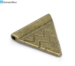 Doreen Box hot-  60 Bronze Tone Triangle Spacer Beads 14x14mm (B14490)