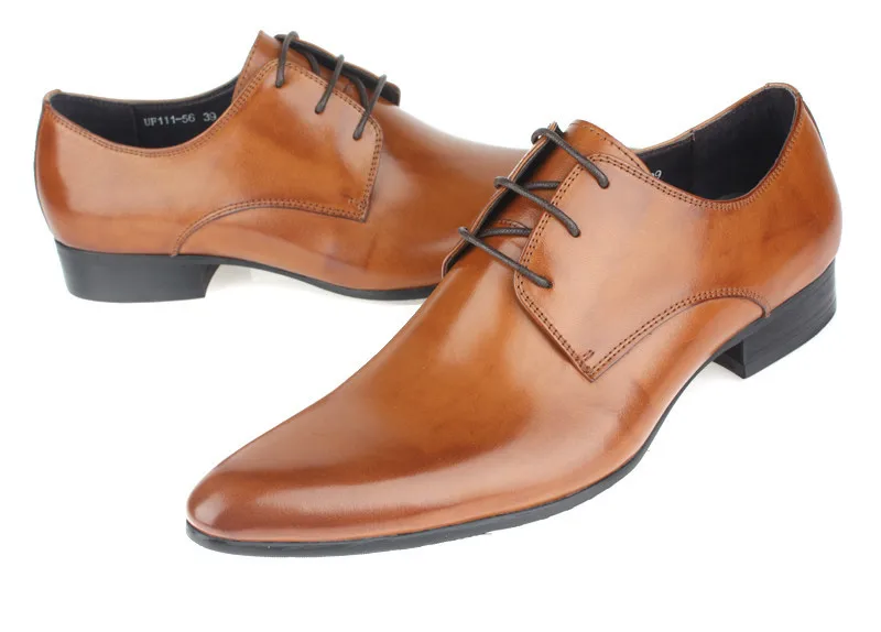 HOT SALE ! Brown Social Shoes Male Wedding Shoes Genuine Leather Business Shoes Male dress shoes image 4
