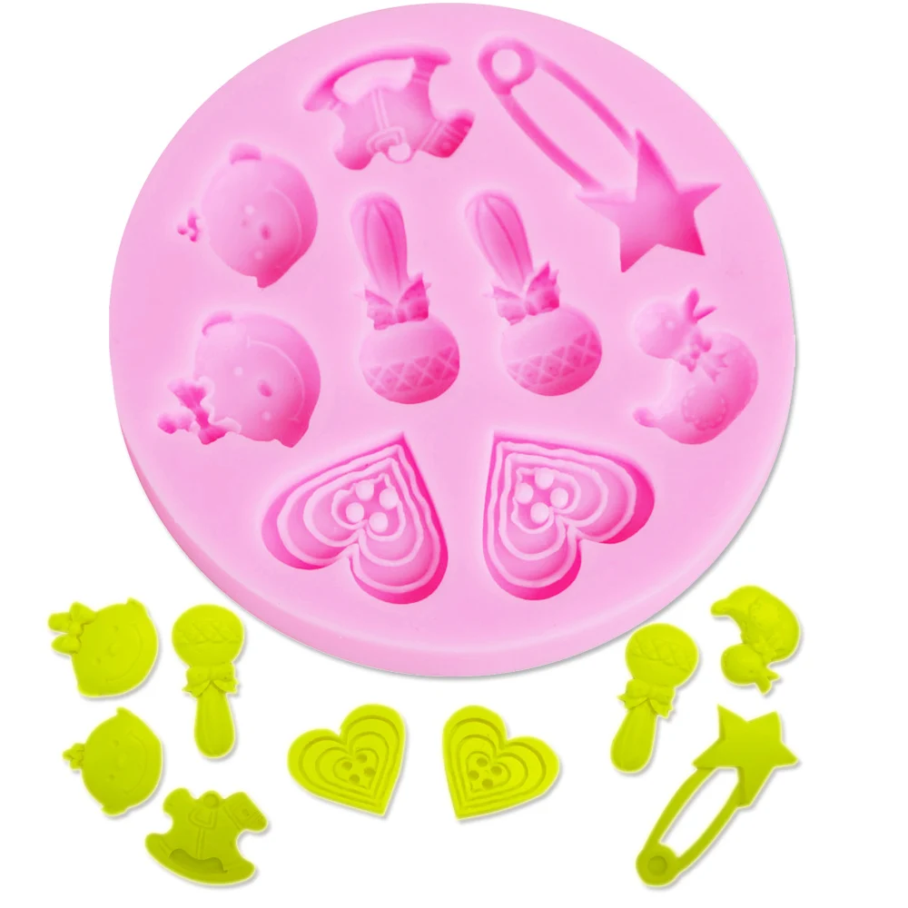 Baby Trojan Pin&Boy Girl Microphone Silicone Chocolate Mold 3d Jelly Biscuit Ice Lollipop Gelatin Sugar Baking Cake Pop Moulds