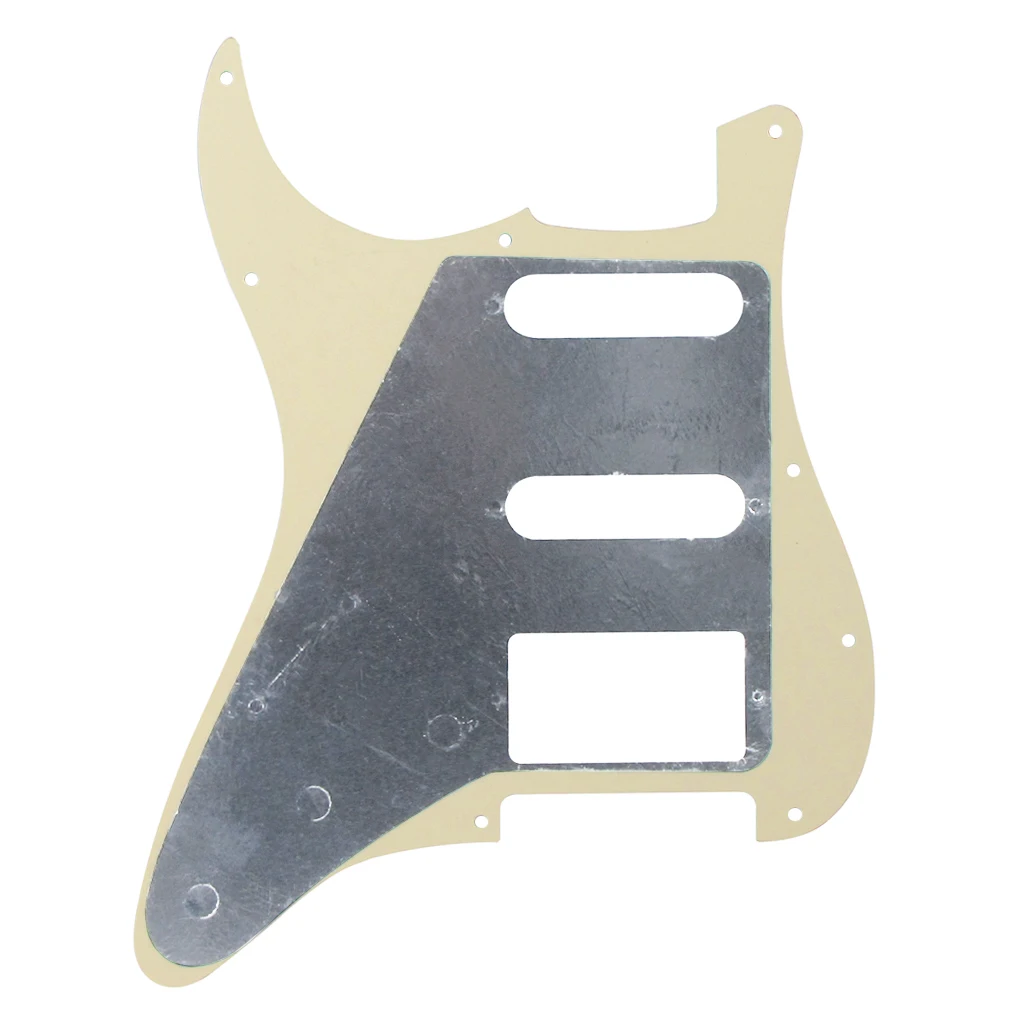 FLEOR 4Ply Aged Pearl 11 Hole USA ST Guitar Pickguard SSH & Back Plate & Screws