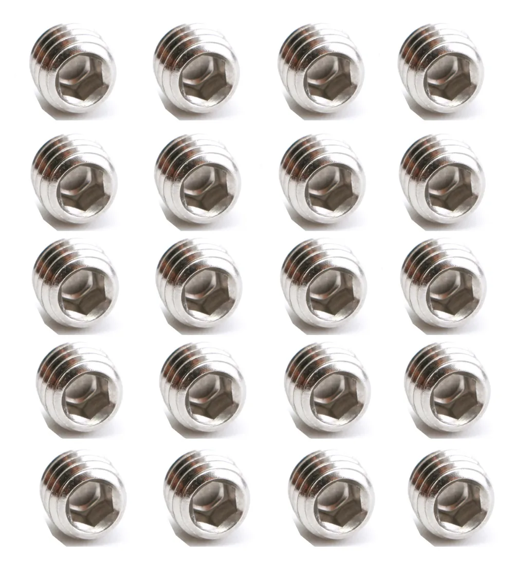 50Pcs M2.5x2.5 #304 Stainless Steel Metric Thread Grub Screws Flat Point Hexagon Socket Set Screws Headless,Auto button buckle