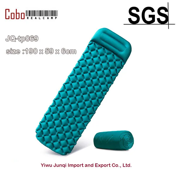 Lightweight Lycra Inflatable Air Mat Camping Sleeping Pad with Attached Pillow Comfortable for Backpacking Tent accessory