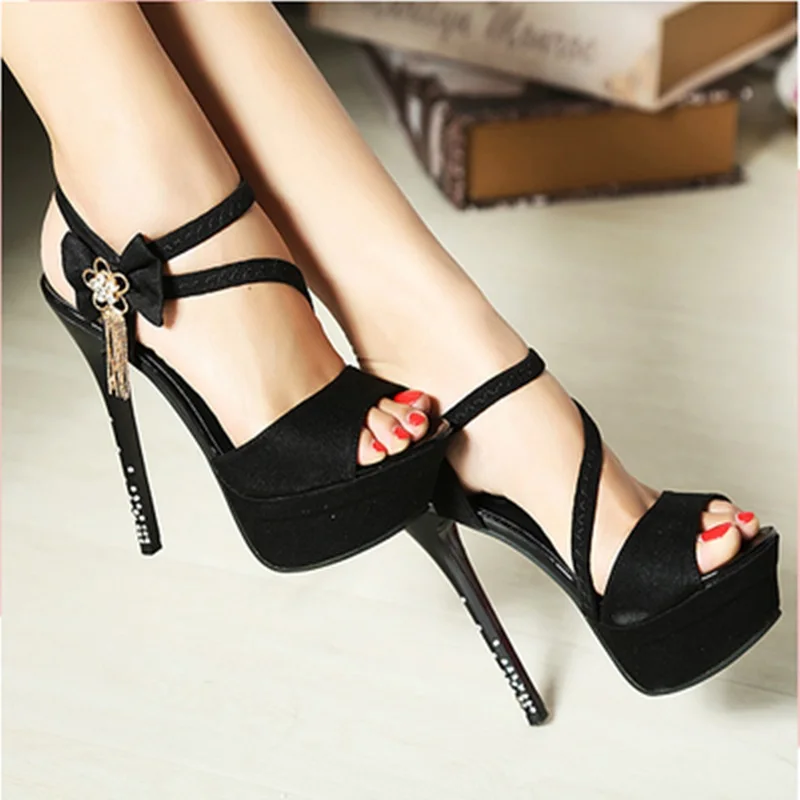 2019 NEW FASHION 11CM summer BLUE ROSE BLACK fish mouth sandals high heel flower shoes fashion women's sandals