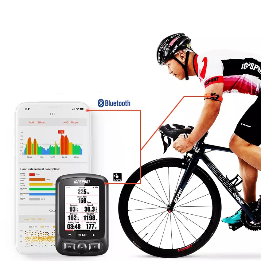 IGPSPORT HR 60 Cycling Bike Computer Heart Rate Monitor ANT+ BLE Connect Smart Phone IPX7 Rechargeable Sport Sensor Equipment