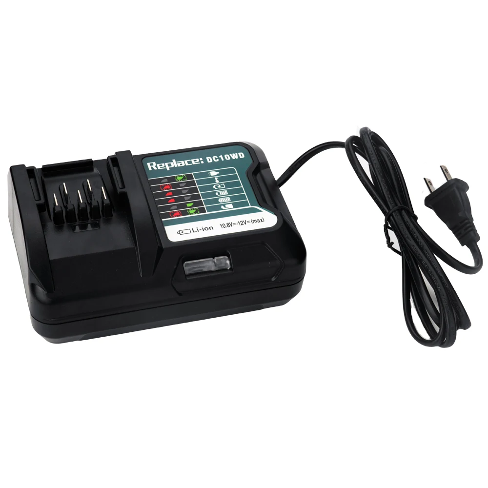 Replace Li-ion Charger for Makita 10.8V 12V DC10WD BL1015 BL1016 BL1021B BL1041B FD05 DT03 RJ03Z SH02Z DC10SB AC100-260V Charger