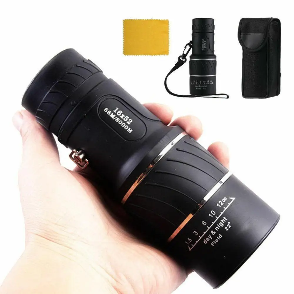 16x52 Telescope Day & Night Vision HD OPTICS BAK4 Night Vision full optical Monocular Telescope Outdoor Sports Telescope