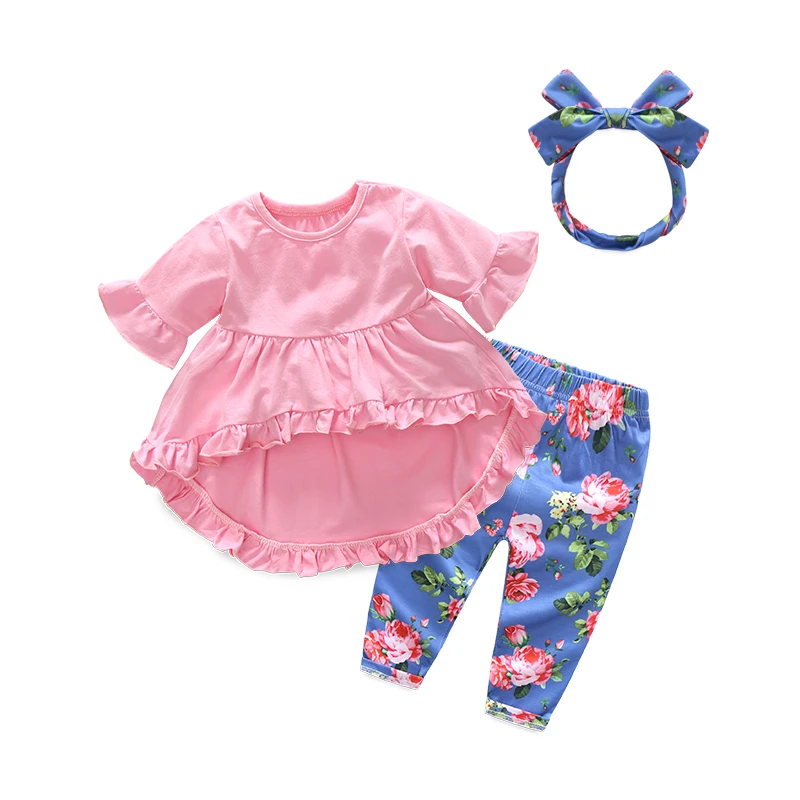 

Baby Girls Clothing Sets 2018 Spring Newborn Infant Baby Girls Clothes Set Bodysuit+Leggings+Headband 3PCS Outfit Set for Bebes