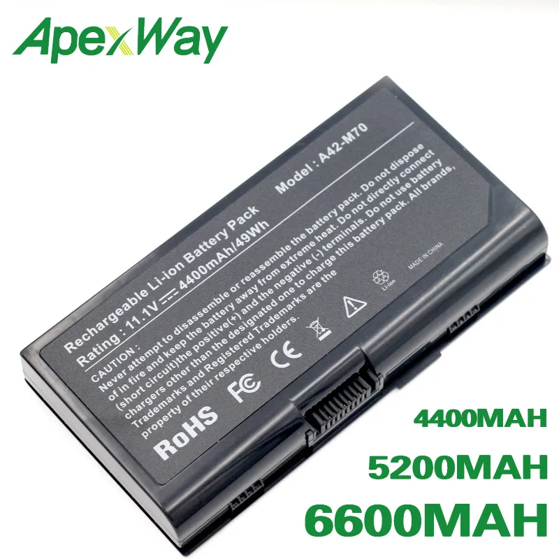 

ApexWay 6 cells Battery for ASUS F70 F70S F70SL G71 G71G G71GX G71V G71VG G72 G72G G72GX G72V A32-F70 A32-M70 L0690LC L082036