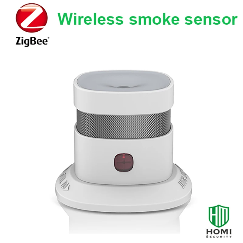 Sensor de fumaça do alarme de incêndio da bateria do detector 85db do fumo de zigbee 5 anos trabalhando ICS-2000, zigbee2mqt domoticz, deconz