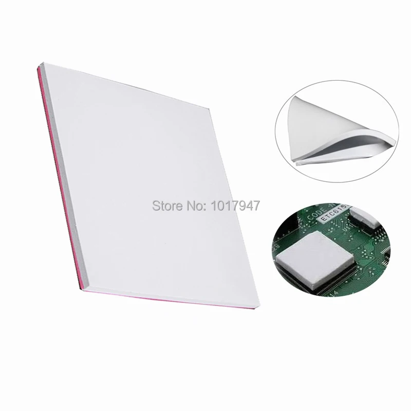 1 pieces 100 x 100 x 4mm White Silicone Conductive Compound Heatsink Thermal Pad