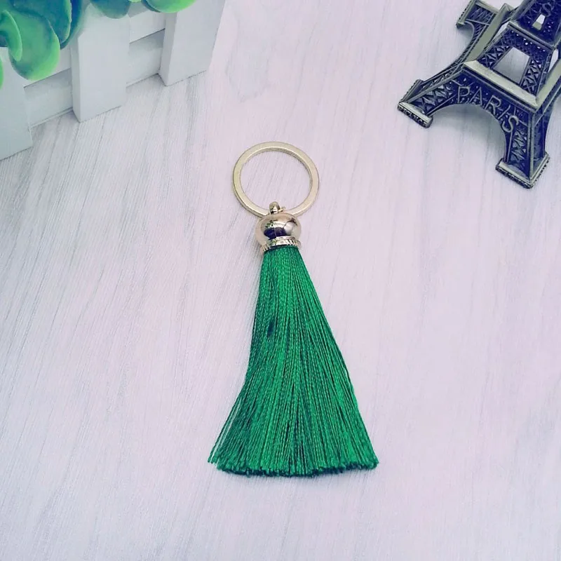 Modischer Quasten-Schlüsselanhänger für Damen, niedlicher Quasten-Schlüsselanhänger als Taschenaccessoire - Seidenquasten Autoschlüsselanhänger Fransen-Schmuck Großhandel – Detail 10