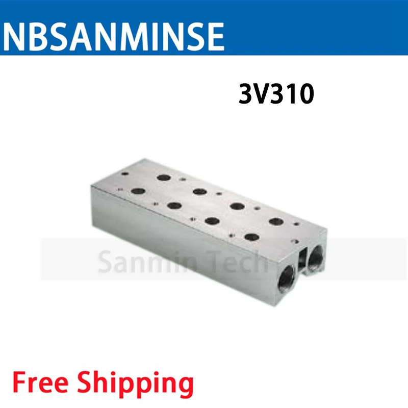 3V100 3V200 3V300 3V400 Solenoid Valve Manifold Vavle Plate AirTAC Series Conflux Board High Quality NBSANMINSE