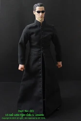 1/6 The Matrix NEO Keanu Reeves Black Coat Clothing Suits For 12