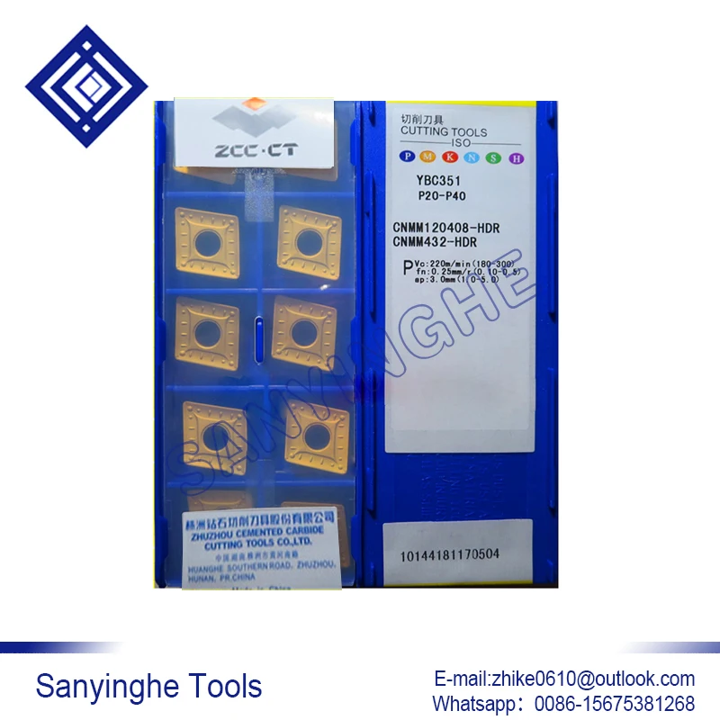 10pcs/lots YBC351 CNMM120408-HDR cnc carbide turning inserts