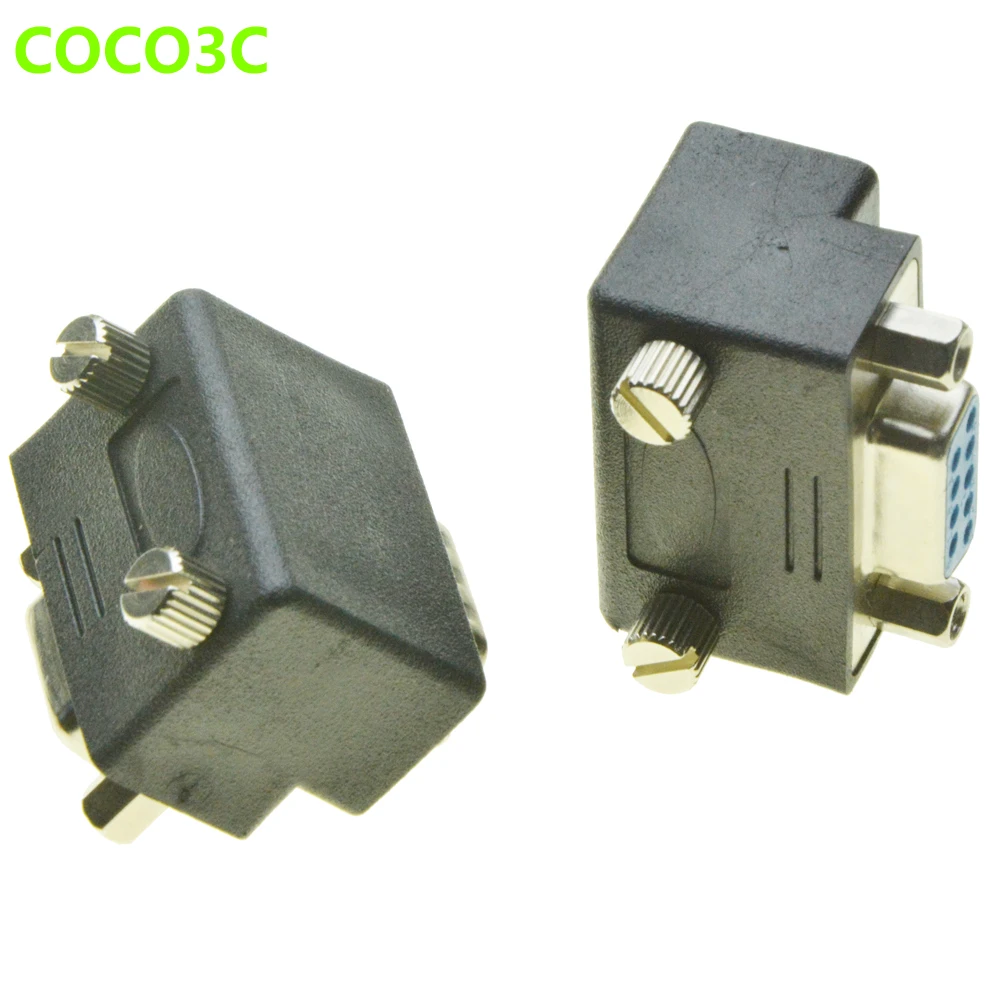 มุมขวาDB9อะแดปเตอร์9PIN RS232ชายกับหญิงส่วนต่อขยายสายเคเบิ้ลที่มีสกรูpannel 90องศาเชื่อมต่อ