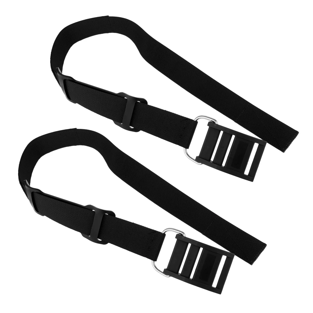 2pcs Scuba Diving Tank Cylinder Strap Weight Webbing Belt with Buckle Black