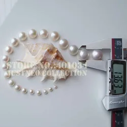 Genuine Cultured Freshwater Pearl White Button-shaped Half Drilled Loose Beads for Jewelry Making 5-12 mm