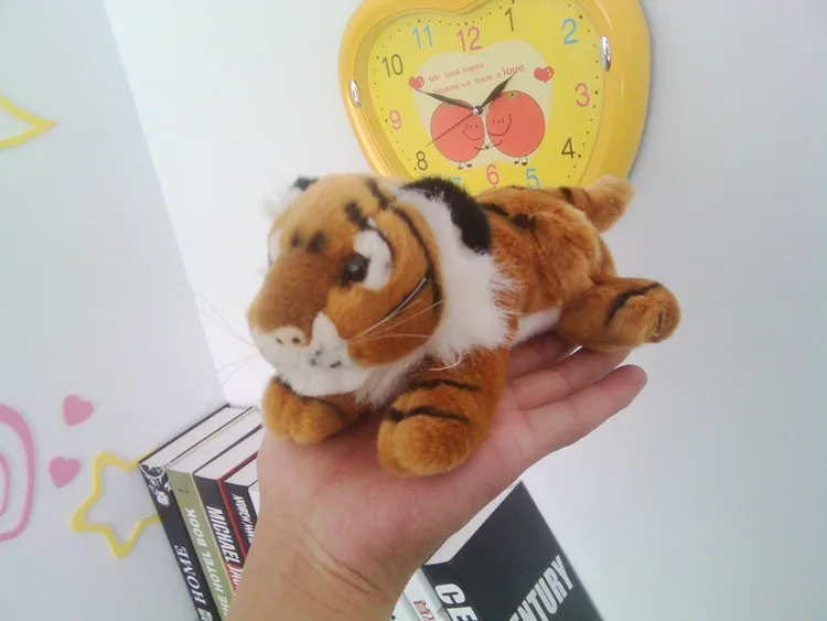 small cute plush lying tiger toy high quality yellow tiger doll gift about 25cm 2771