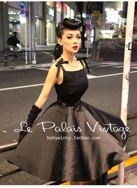30 estate vintage 50s classe Audrey Hepburn altalena little black dress plus size retro vestiti da estate rockabilly pinup vestido AliExpress