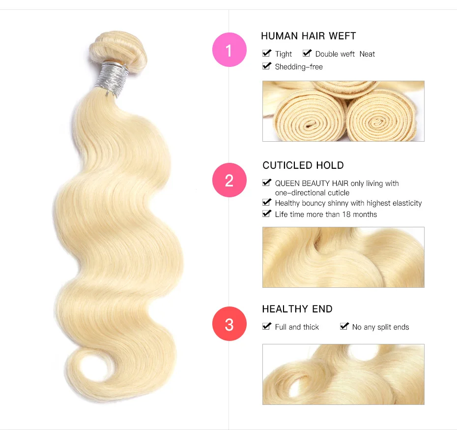 Queen Beauty 613 Honigfarbe Blonde Körperwelle Remy Echthaar 4x4 5x5 Malaysischer Spitzenverschluss mit Bündel 8-30 32 34 36 Zoll – Detail 2
