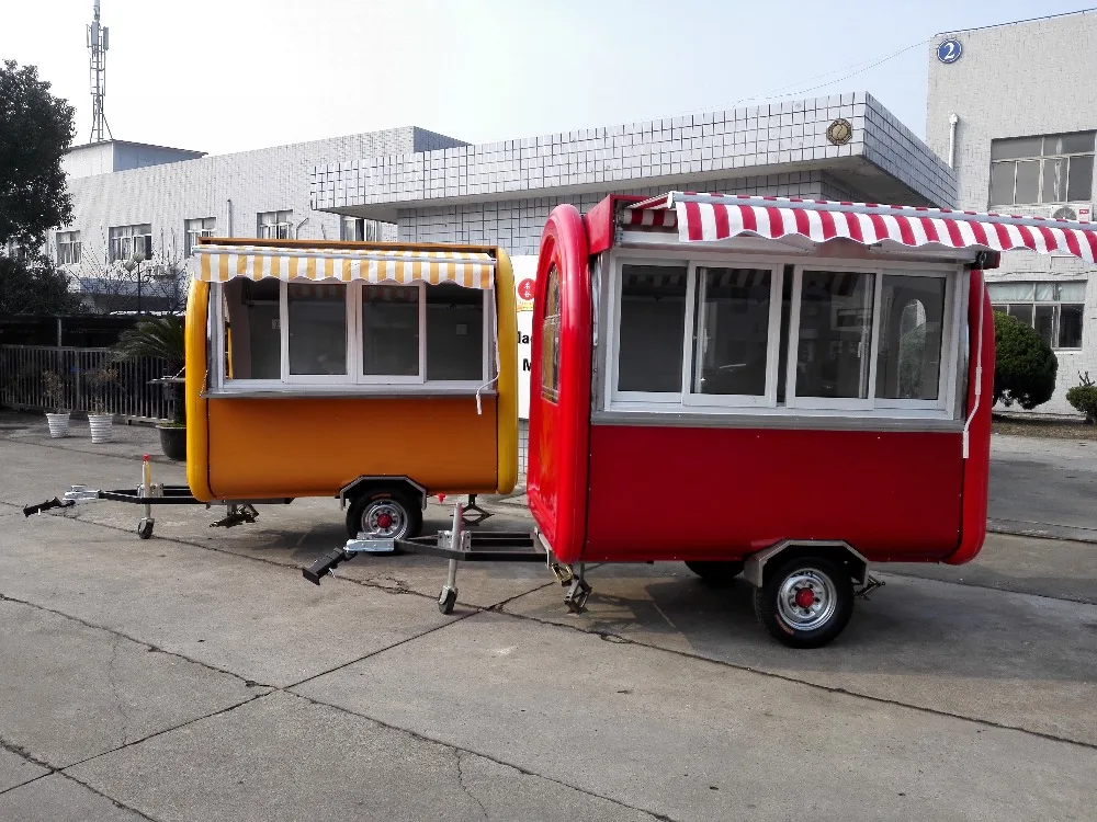 Chariot de collation avec traction chinoise, avec hangar de pluie, remorque de nourriture moins chère, chariots de nourriture mobiles de rue à vendre