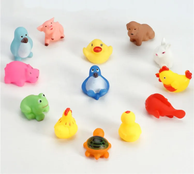 13pcs Infant Baby Girl Boy Kids Children Bath Toys Educational Toy Water Game Wholesale Wonderful Colorful Boys Girls Duck Toys